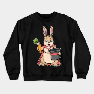 Rabbit with Carrot as Magician with Cape & Hat Crewneck Sweatshirt